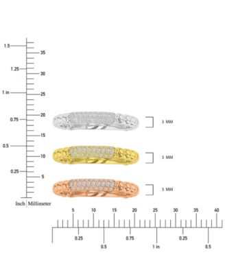 3-Pc. Set Cubic Zirconia Pav&eacute; Textured Rings