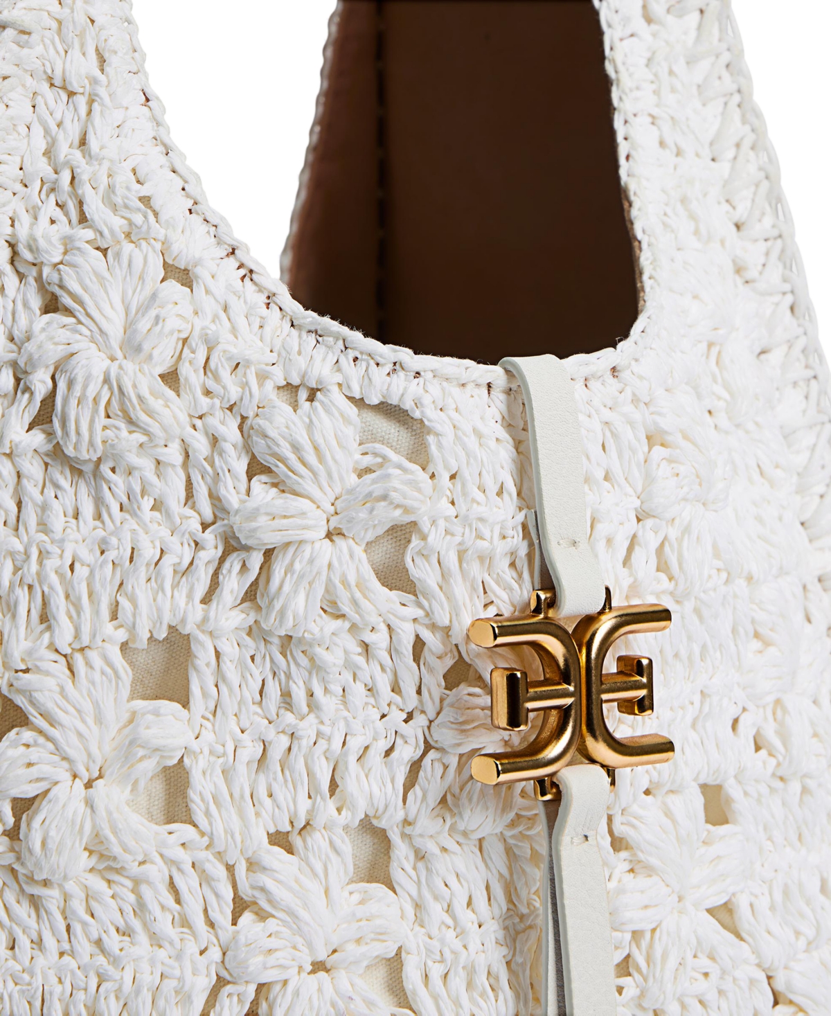 SAM EDELMAN SYLVIA CROCHET RAFFIA HOBO BAG 