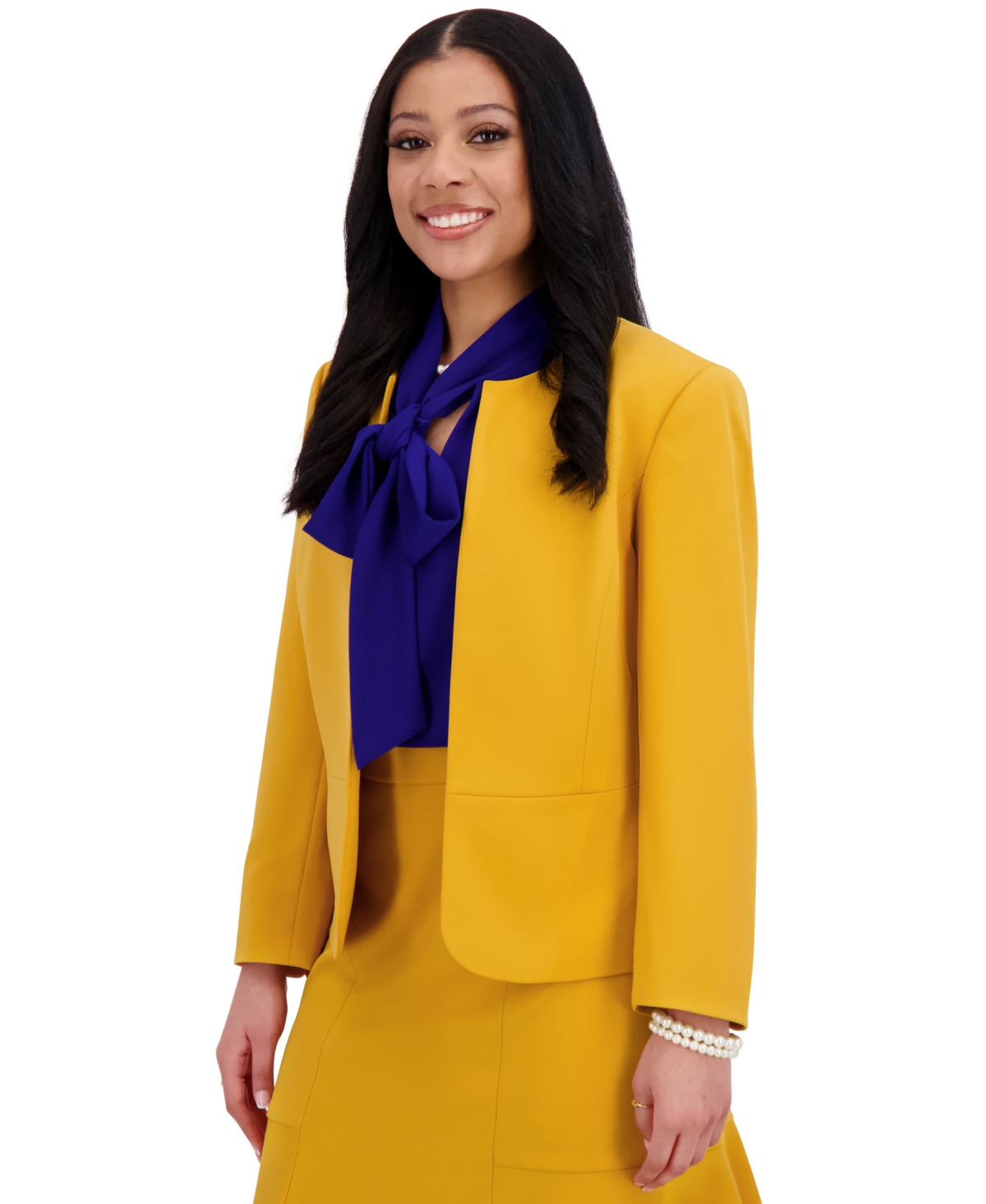 Kasper Women's Open-front Jacket, Regulaur & Plus Size In Gold Signature