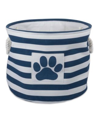 Bone Dry Collapsible Pet Storage Bin Stripe/Paw Patch - Navy