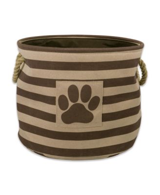 Bone Dry Collapsible Pet Storage Bin Stripe/Paw Patch - Brown