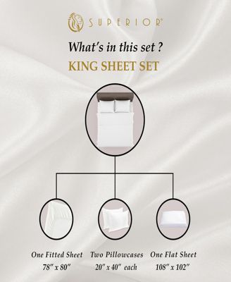 Egyptian Cotton 530-Thread Count Solid 4 Pc Sheet Set, King