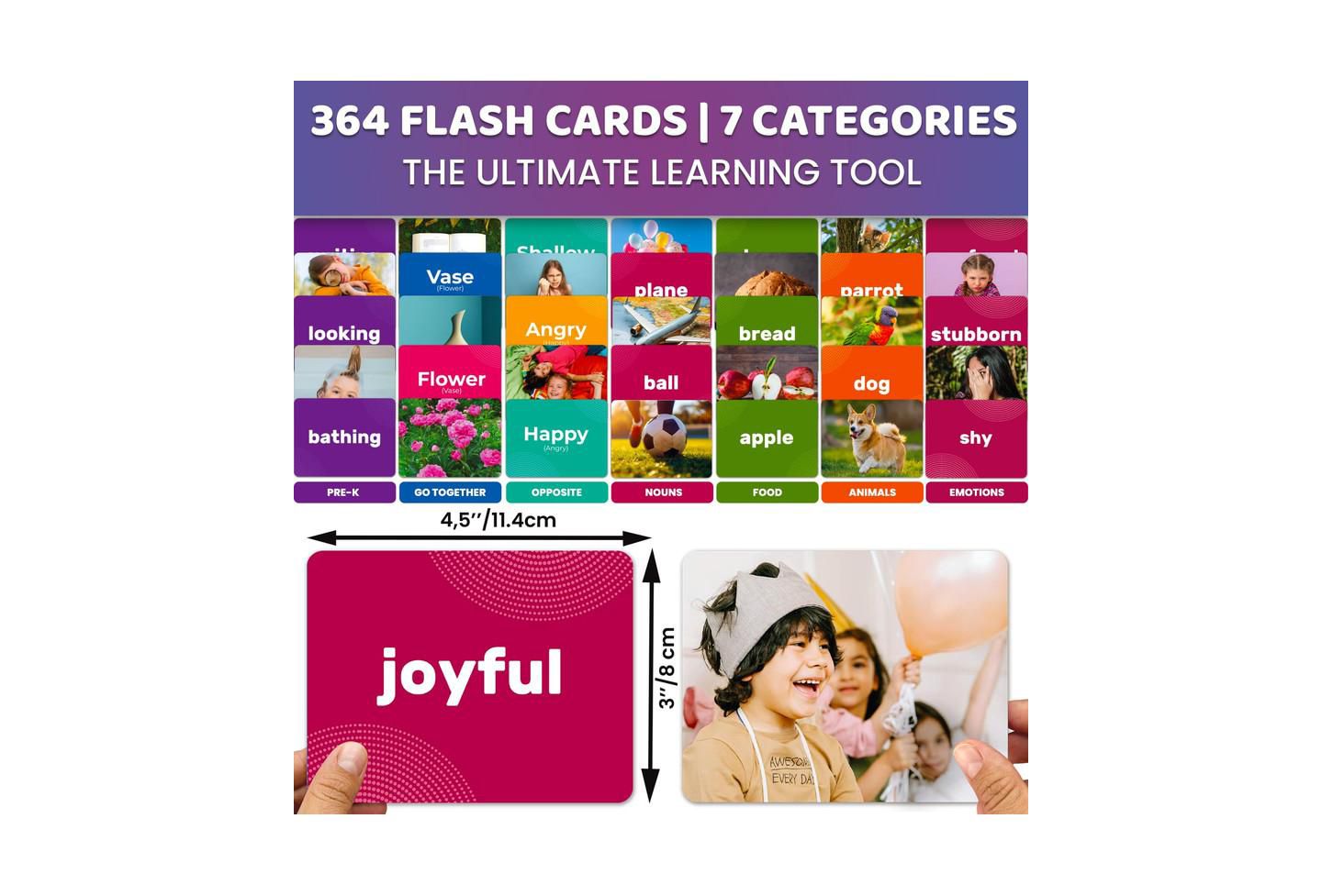 Детские игрушки Quokka High Contrast Preschool Flash Cards, Ages 3+, цвет: A. Vocabulary Builder — фото 3