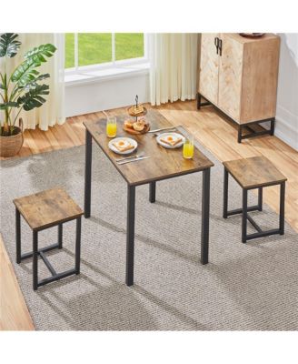 Industrial 3-Piece Dining Table Set