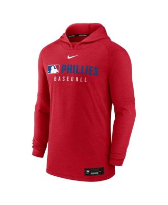 Men's Heather Red Philadelphia Phillies Authentic Collection Tri-Blend Performance Pullover Hoodie