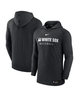 Nike - Men's Heather Black Chicago White Sox Authentic Collection Tri-Blend Performance Pullover Hoodie