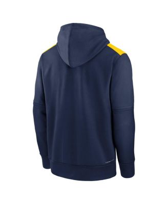 Men's Navy Milwaukee Brewers Authentic Collection Performance Pullover Hoodie