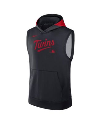 Men's Navy Minnesota Twins Authentic Collection Performance Sleeveless Pullover Hoodie