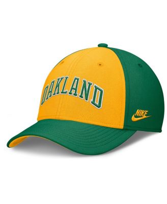 Men's Green/Gold Oakland Athletics Rise Swoosh Performance Flex Hat
