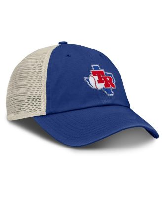 Men's Royal/Natural Texas Rangers Cooperstown Collection Club Trucker Adjustable Hat