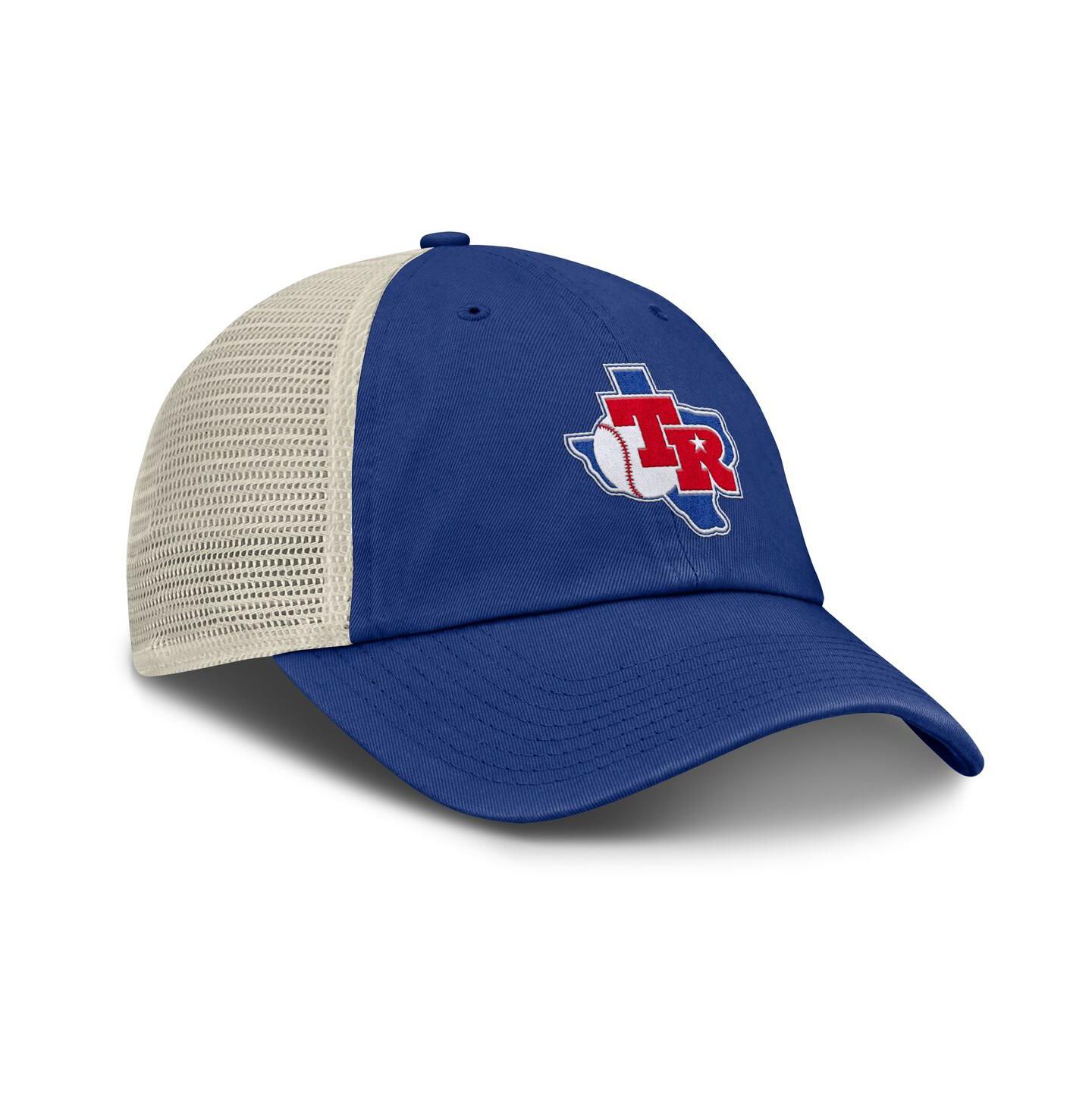 Мужская кепка Nike Royal/Natural Texas Rangers Cooperstown Collection Club Trucker Adjustable Hat — фото 2