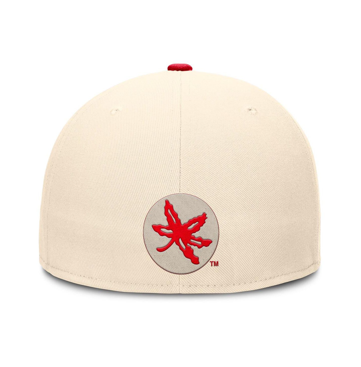 Мужская кепка Nike Natural Ohio State Buckeyes Primetime True Performance Fitted Hat — фото 3