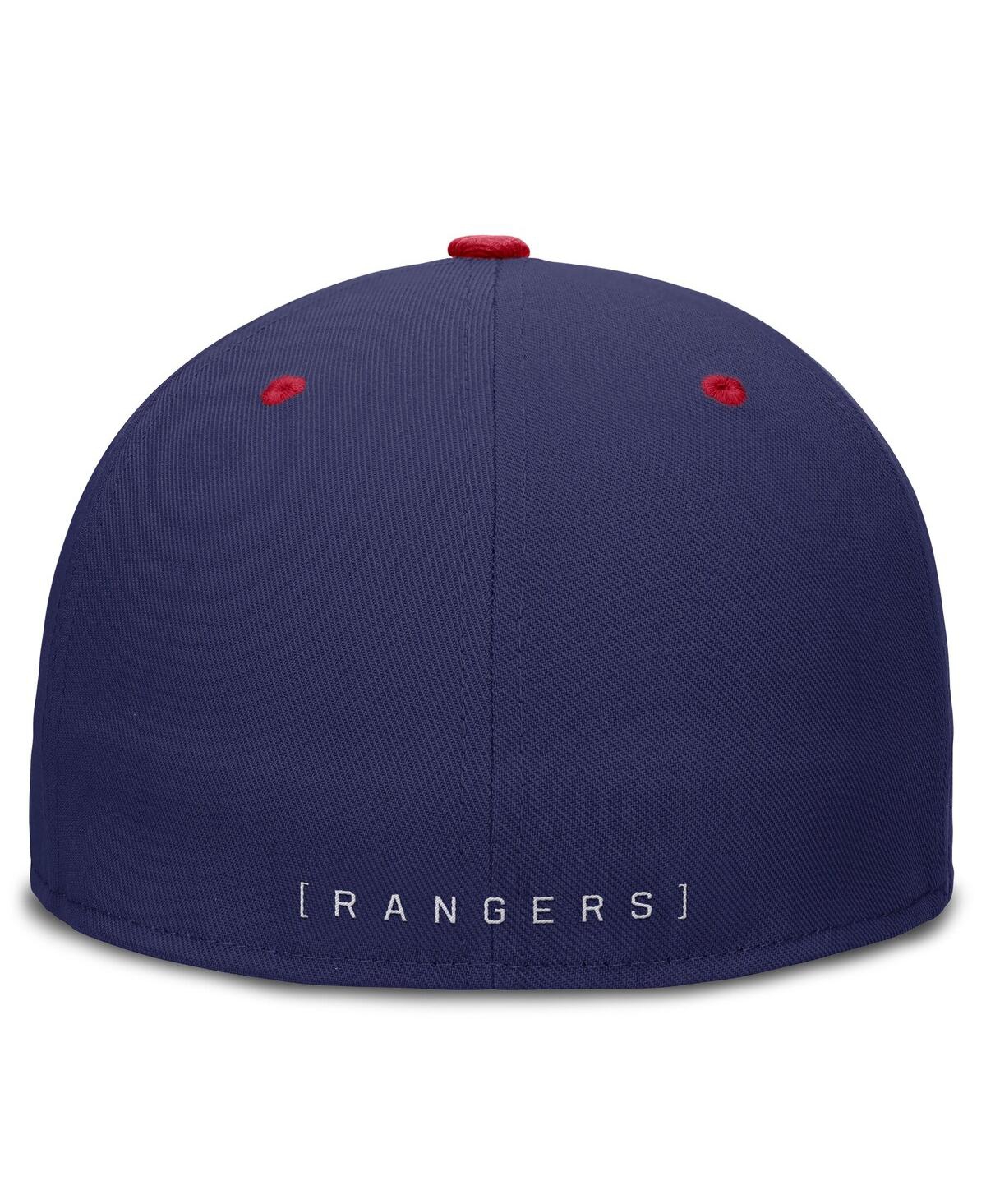 Nike Men's Blue/red Texas Rangers True Primetime Two-tone Performance Fitted Hat In Blue,red