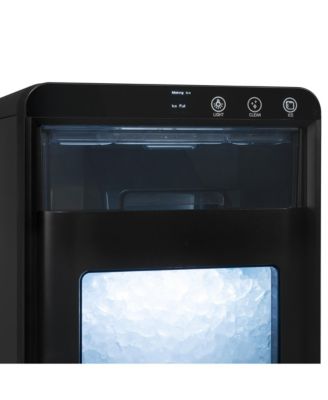 Nugget Ice Maker Countertop, 44 lbs in 24 hours Ice Machine Nugget, Self Cleaning Ice Maker in Black Stainless Steel, Perfect for Home Bar, Kitchen Countertop, RV, Home Office