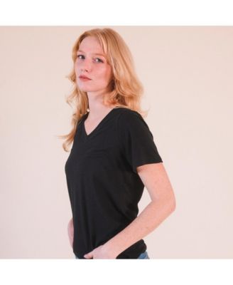 Women's Louise Cotton + Tencel V-neck Tee