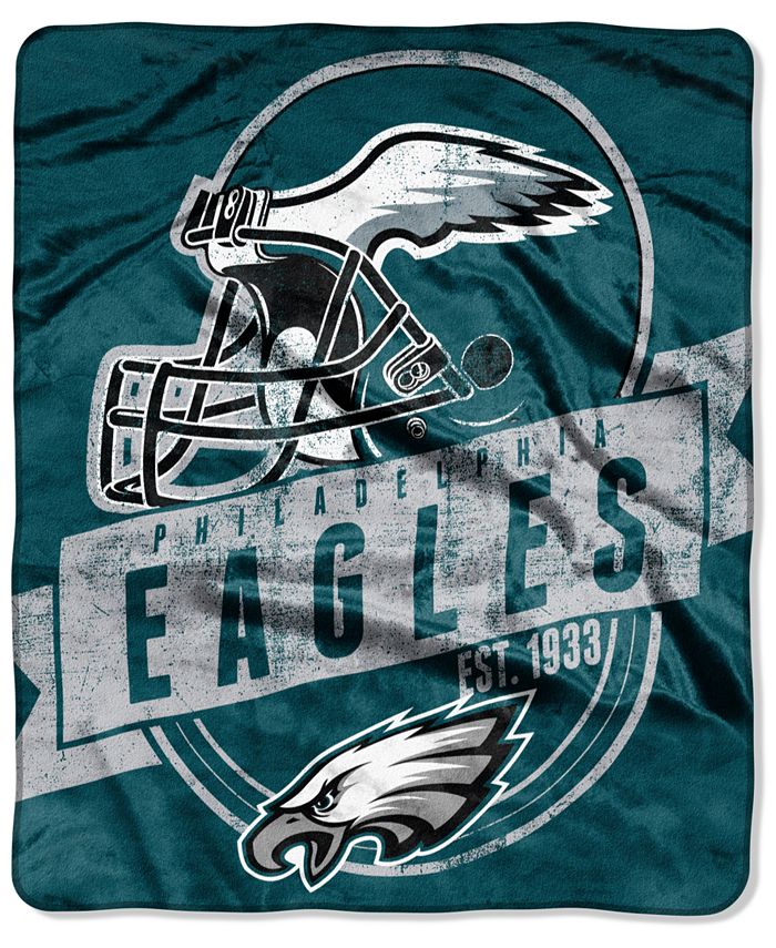 Philadelphia Eagles Football Fleece Blanket with New Logo Est 1933 Northwest