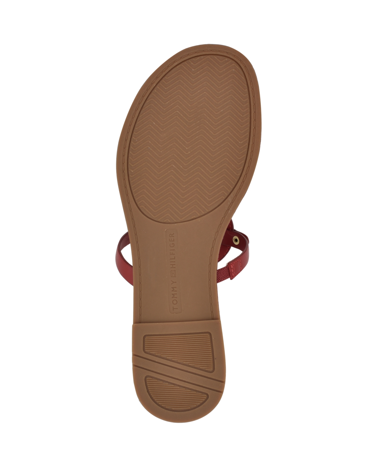 Tommy Hilfiger Women's Litzy Logo T-strap Flat Sandals In Dark Red