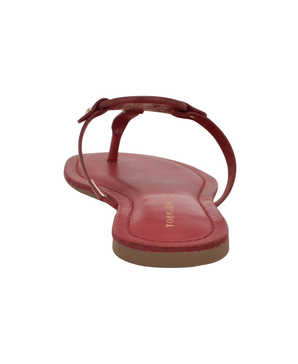 Tommy Hilfiger Women's Litzy Logo T-strap Flat Sandals In Dark Red
