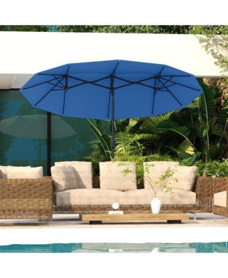 9.5' Double-sided Patio Umbrella with Push Button Tilt,