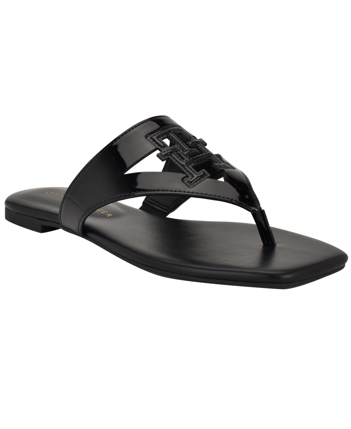 Women's Tremmy Cutout Logo Flat Thong Sandals - Ivory Patent