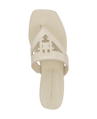 Women's Tremmy Cutout Logo Flat Thong Sandals