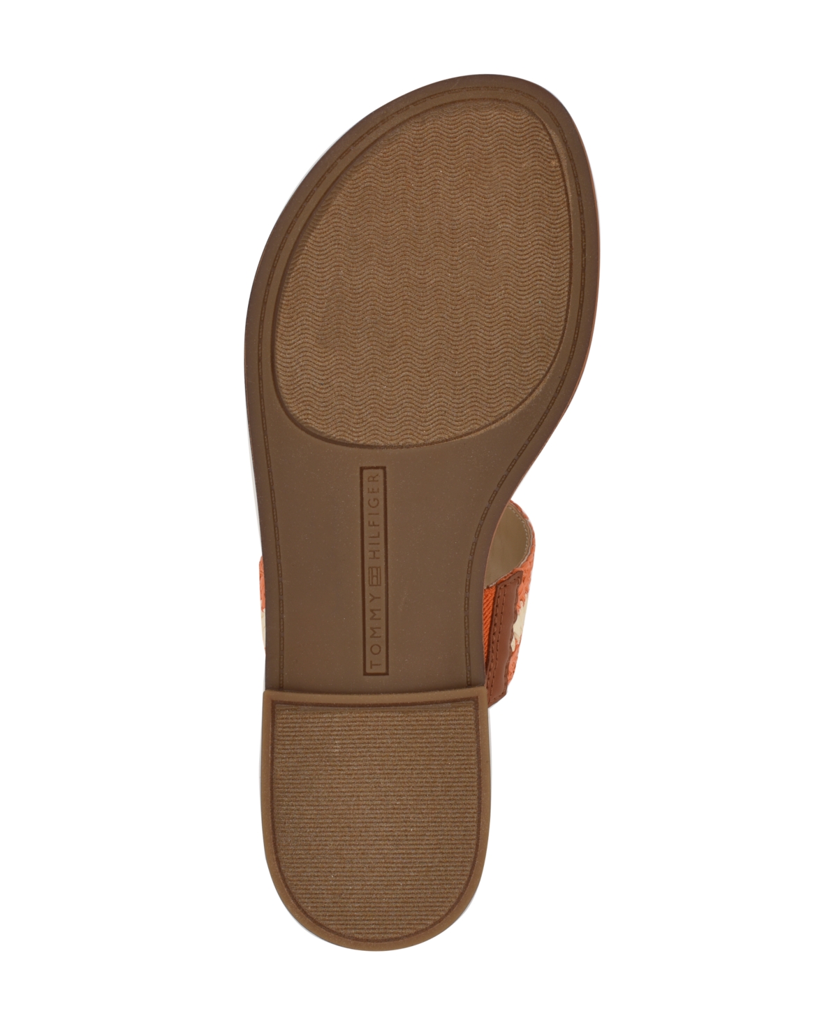 Tommy Hilfiger Women's Gojia Braided T-strap Slip-on Flat Sandals In Orange,cream