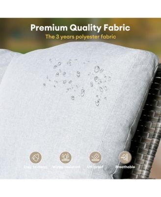 9 Piece Outdoor Patio Furniture with 3 Seat Sofa,All Weather Wicker Coversation Set with Swivel Rocking Chair,Balcony Sofa Set with Solar Nesting Tables and 54&#39;&#39; Fire Pit for Outside Porch Backyard Pool