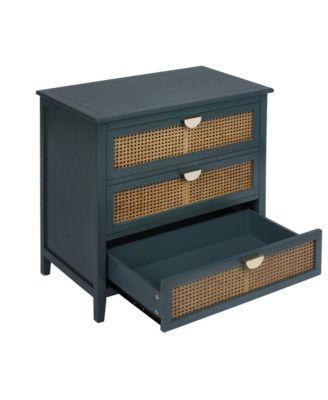 3 Drawer Cabinet,Natural rattan,American Furniture,Suitable for bedroom, living room, study