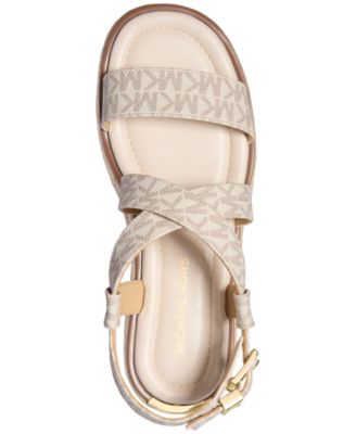MICHAEL Lynn Leather Buckled Espadrille Sandals