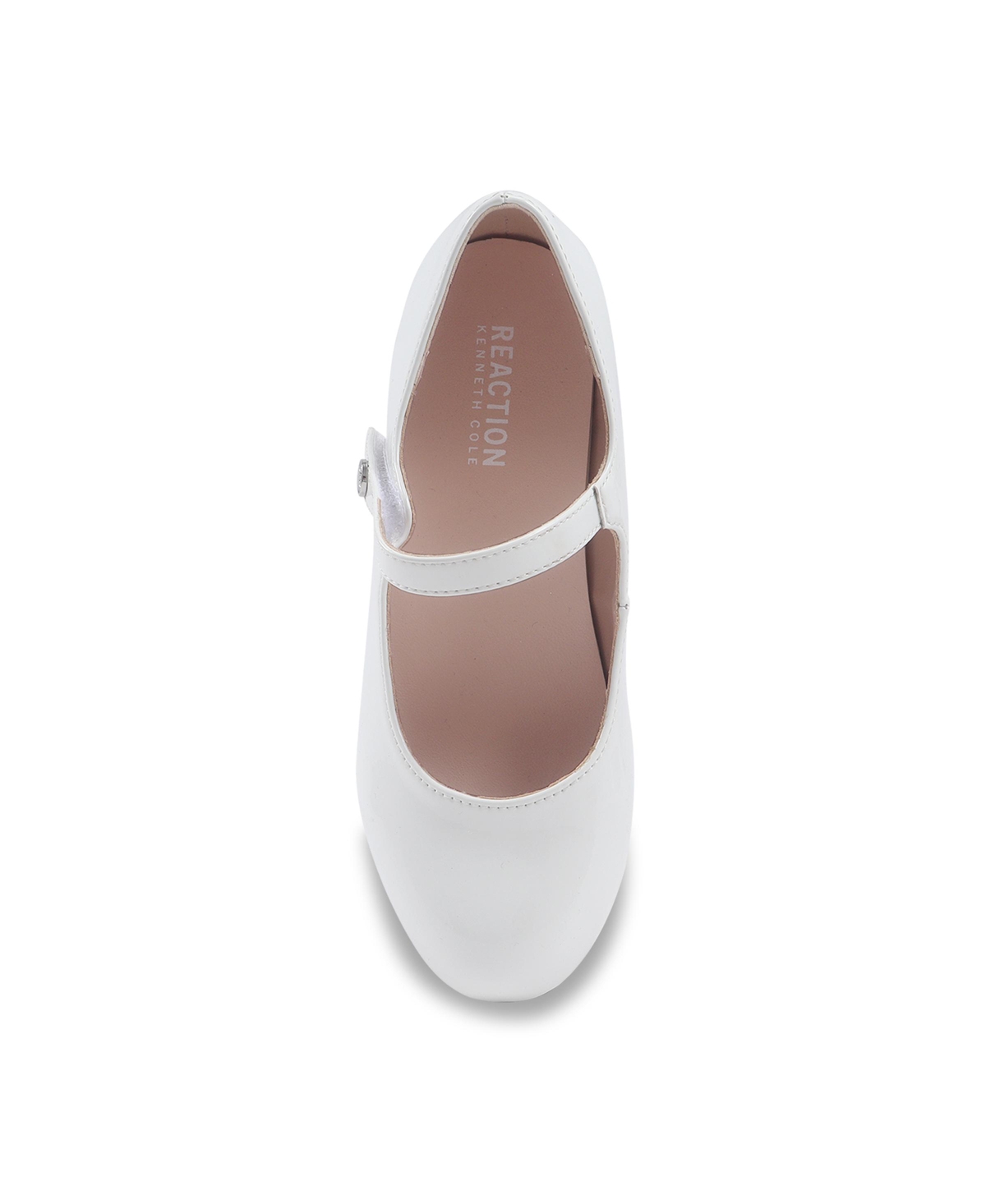 Kenneth Cole Reaction Little And Big Girls Cultivated Pearl Corlis Heel Shoe In White