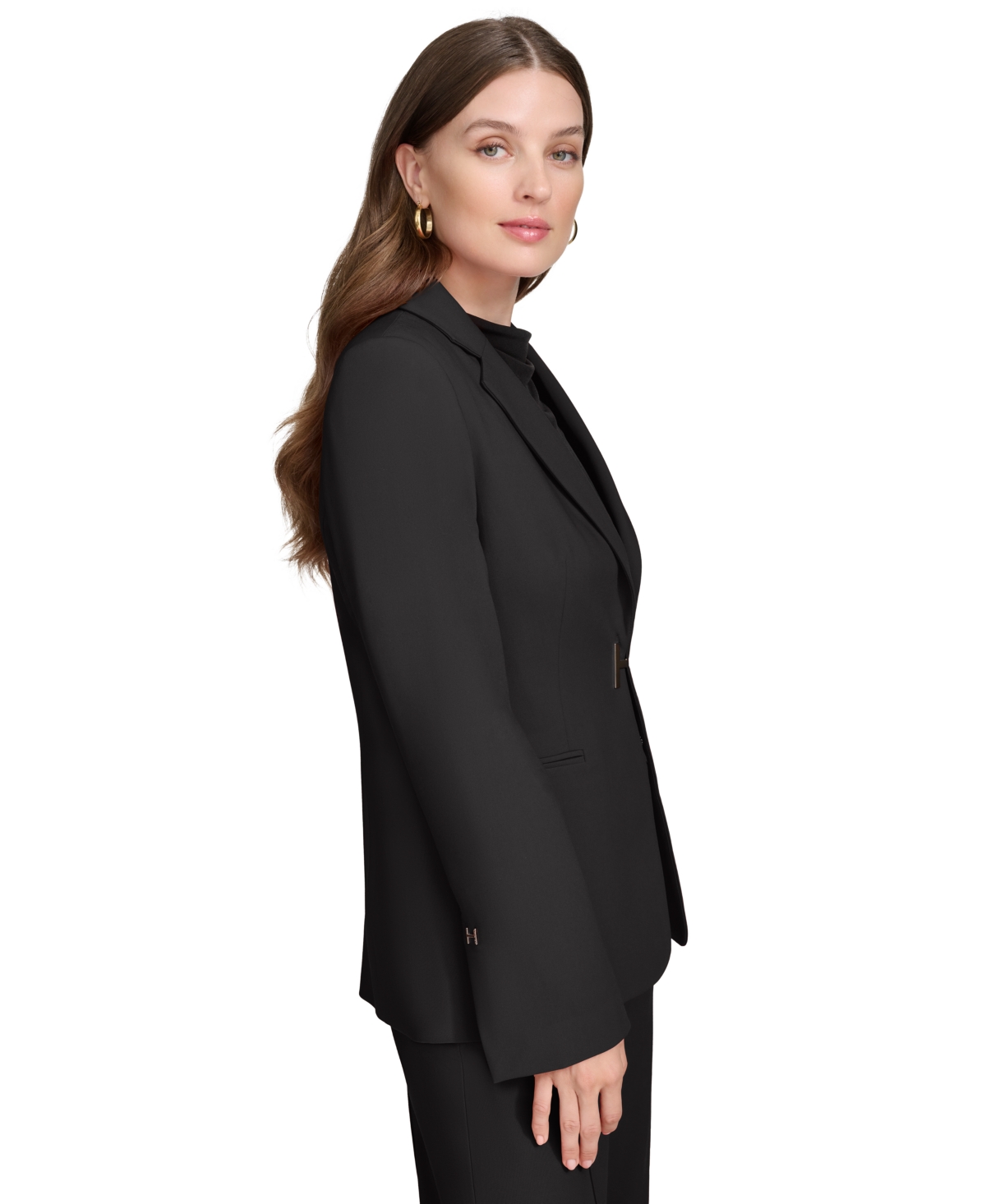 HALSTON WOMEN'S LOGO-CLASP NOTCH-LAPEL BLAZER 