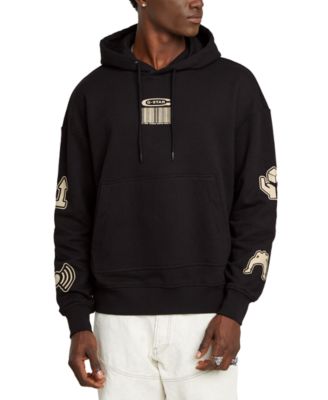G-Star Raw - Men's Relaxed Fit Long Sleeve Multi-Logo Graphic Hoodie