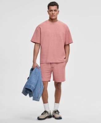 Mens Oversized Fit Textured Sweatshirt Regular Fit 7 Reverse French Terry Shorts Exclusively At Macys