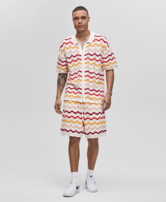 Mens Short Sleeve Relaxed Gradient Sweater Shorts Exclusively At Macys
