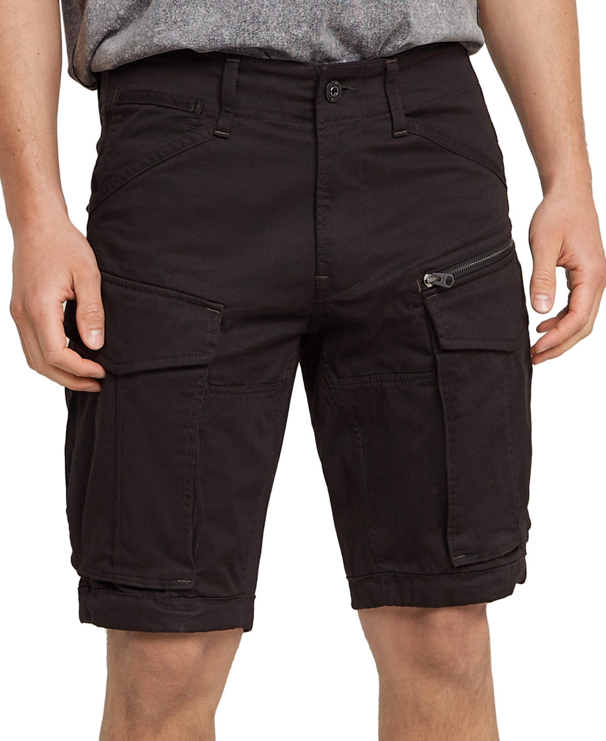 Men's Regular-Fit Rovic Zip-Pocket Cargo Shorts - Dk Black