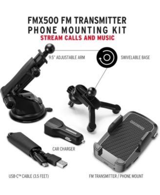 Bluetooth FM Transmitter Phone Mount with Active Noise Cancellation