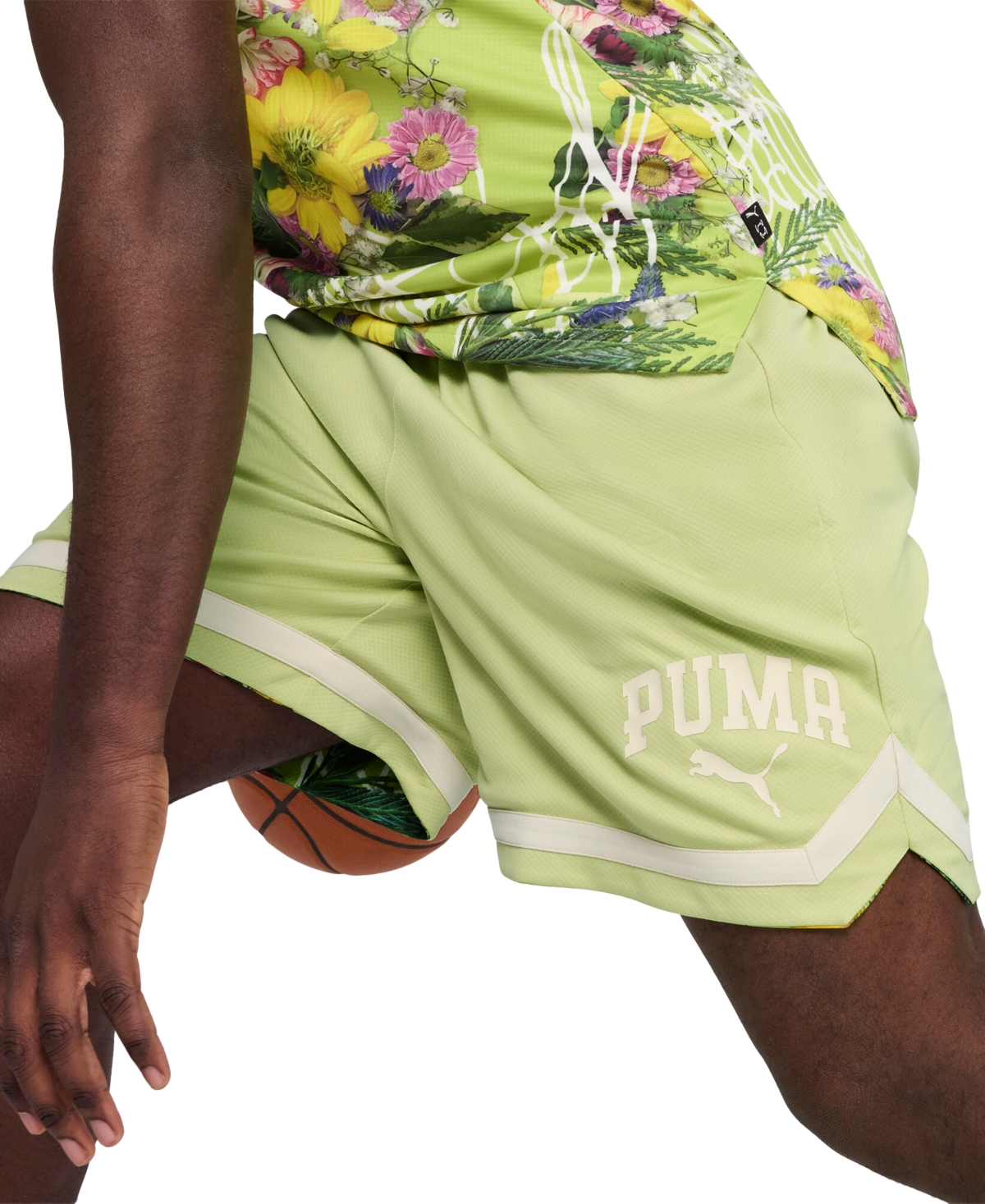 Puma Men's Dunked In Florals Regular-fit Reversible 8" Mesh Basketball Shorts