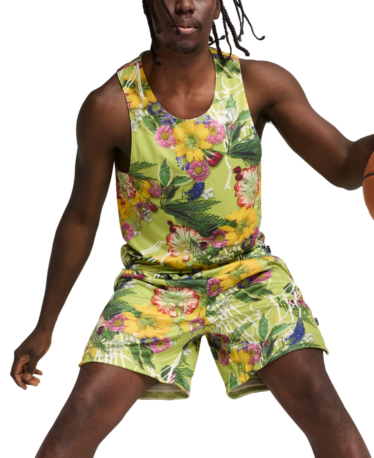 Puma Men's Dunked In Floral Regular-fit Reversible Mesh Tank