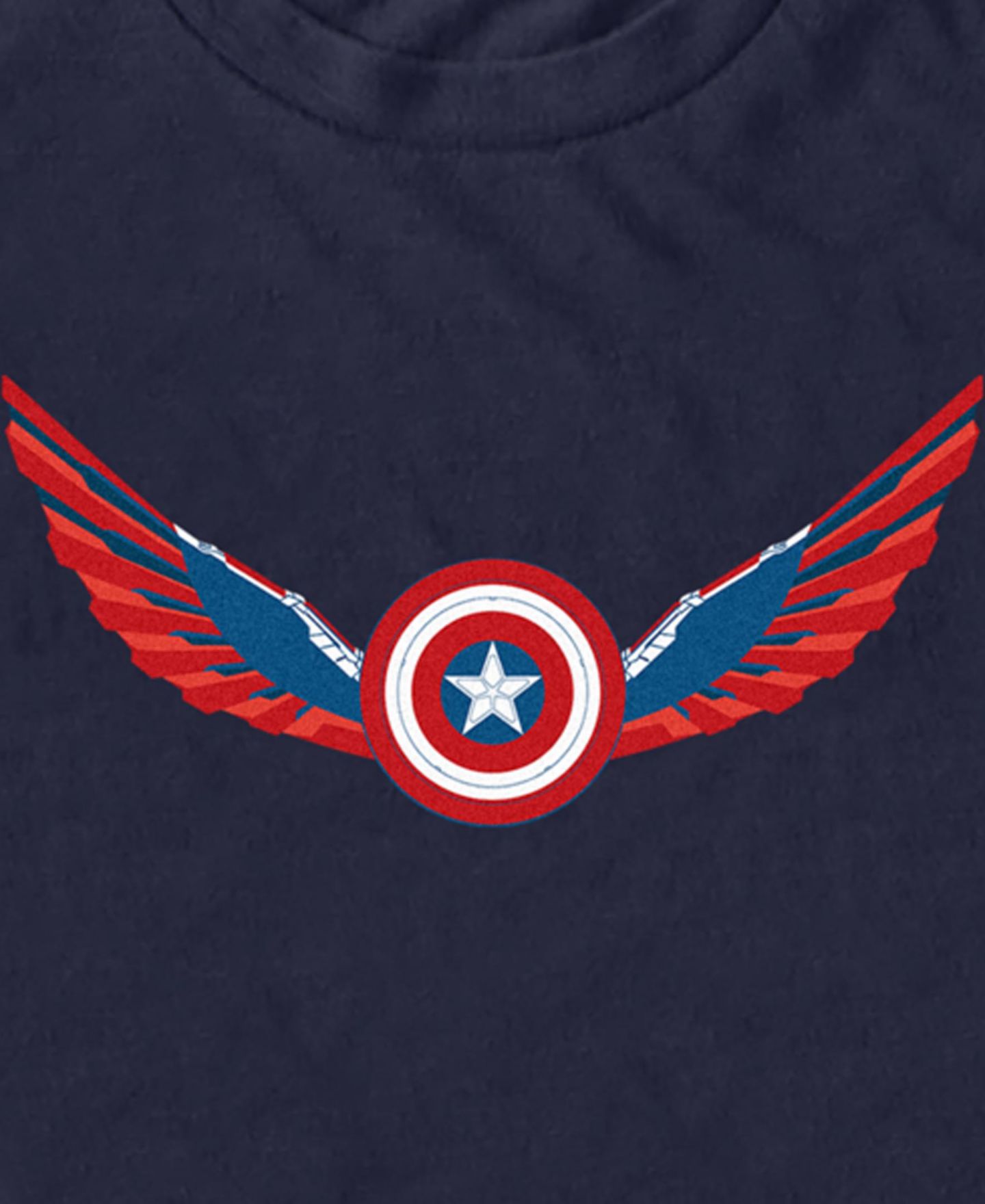 Мужская футболка Marvel Wings Shield Falcon Short Sleeve, цвет: Тёмно-синий — фото 3