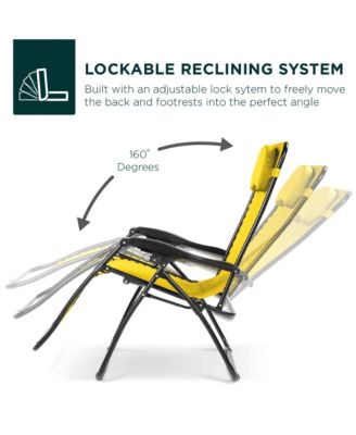 Oversized Zero Gravity Chair, Folding Outdoor Patio Recliner w/ Cup Holder