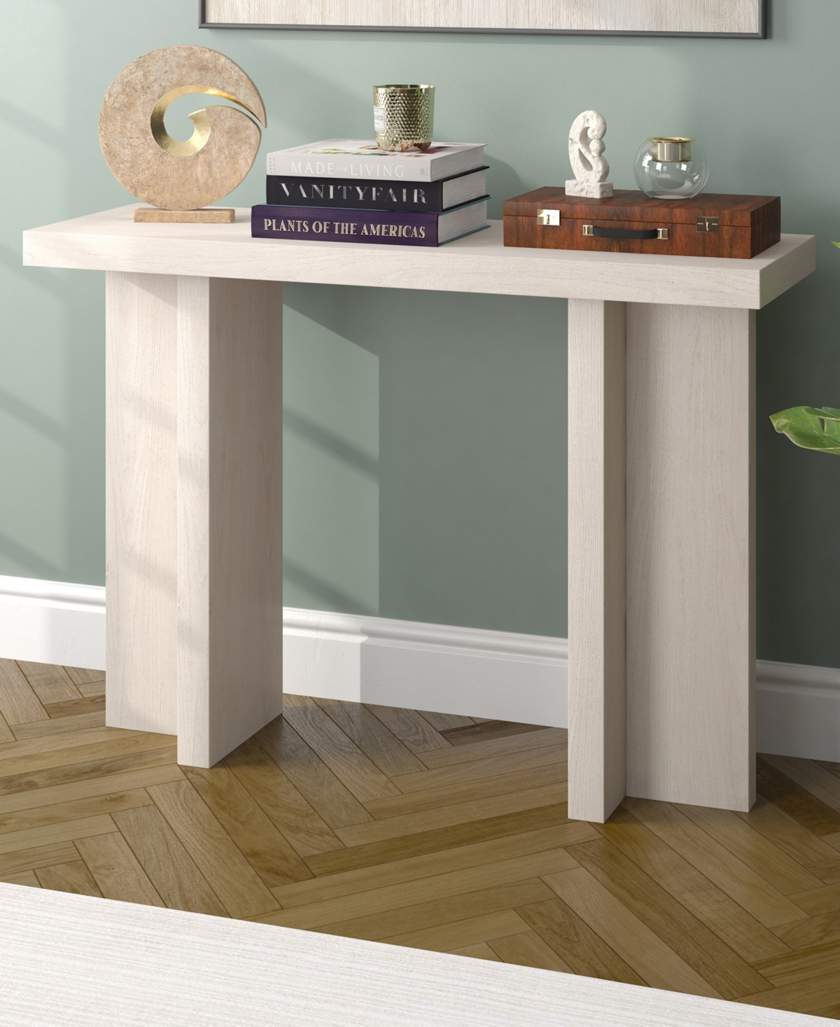 Hudson & Canal 42" Dimitra Wide Rectangular Console Table In Alder White
