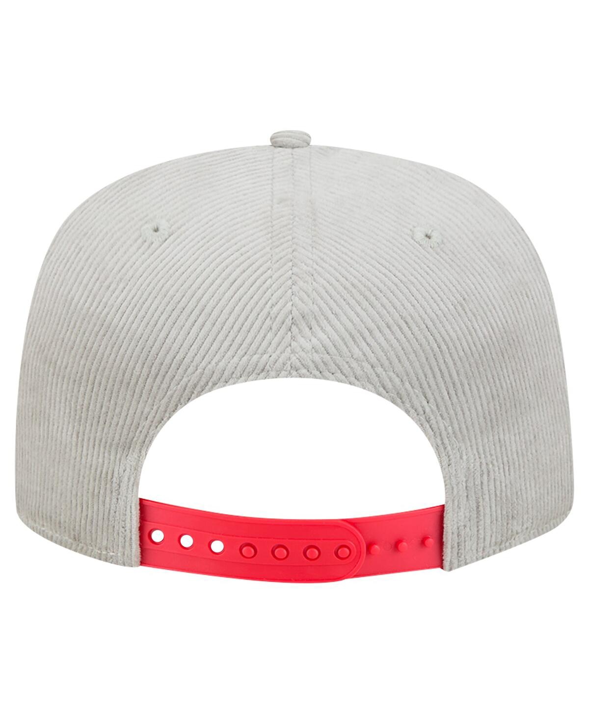 NEW ERA MEN'S GRAY CINCINNATI REDS CORDUROY GOLFER SNAPBACK HAT 