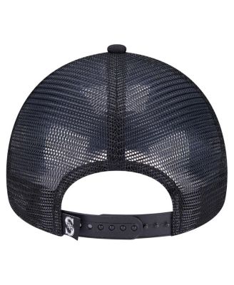 Men's Black Seattle Mariners Retro Bold A-Frame Trucker 9FORTY Adjustable Hat