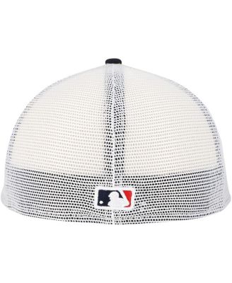 Men's Navy Cleveland Guardians Team Color 59FIFTY Trucker Fitted Hat