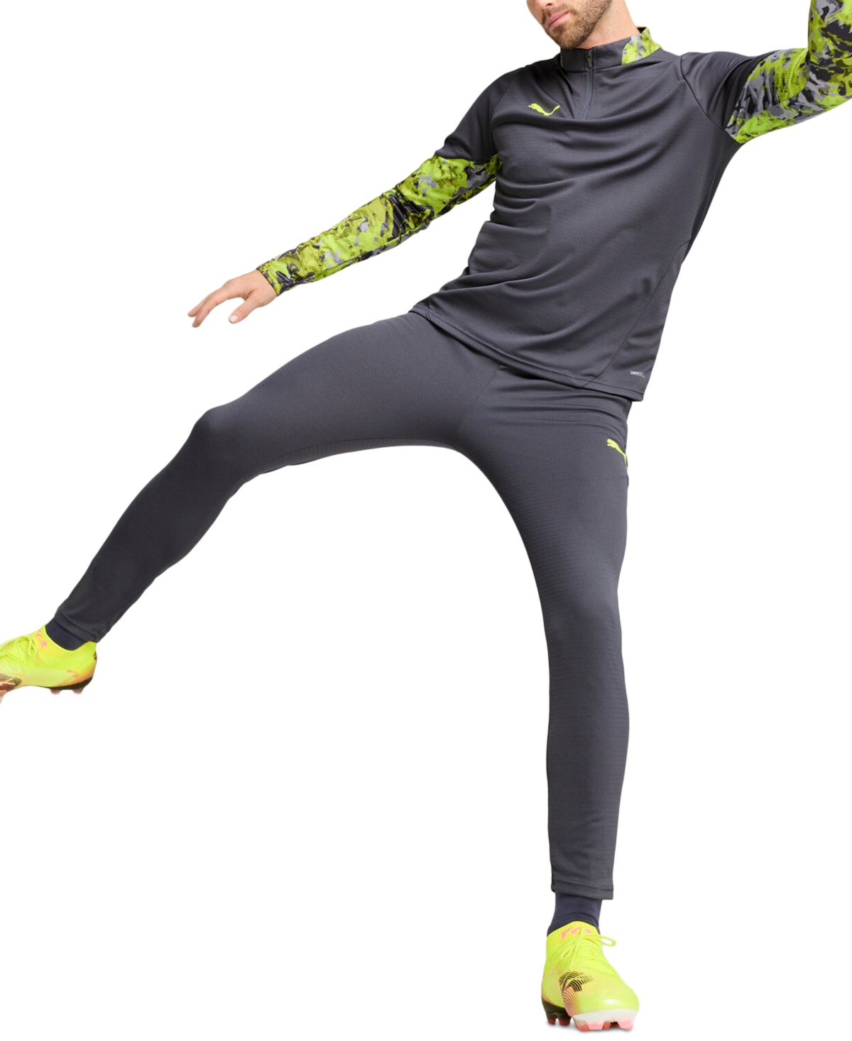 Puma Individualcup Quarter-zip Men's Soccer Top In Gray