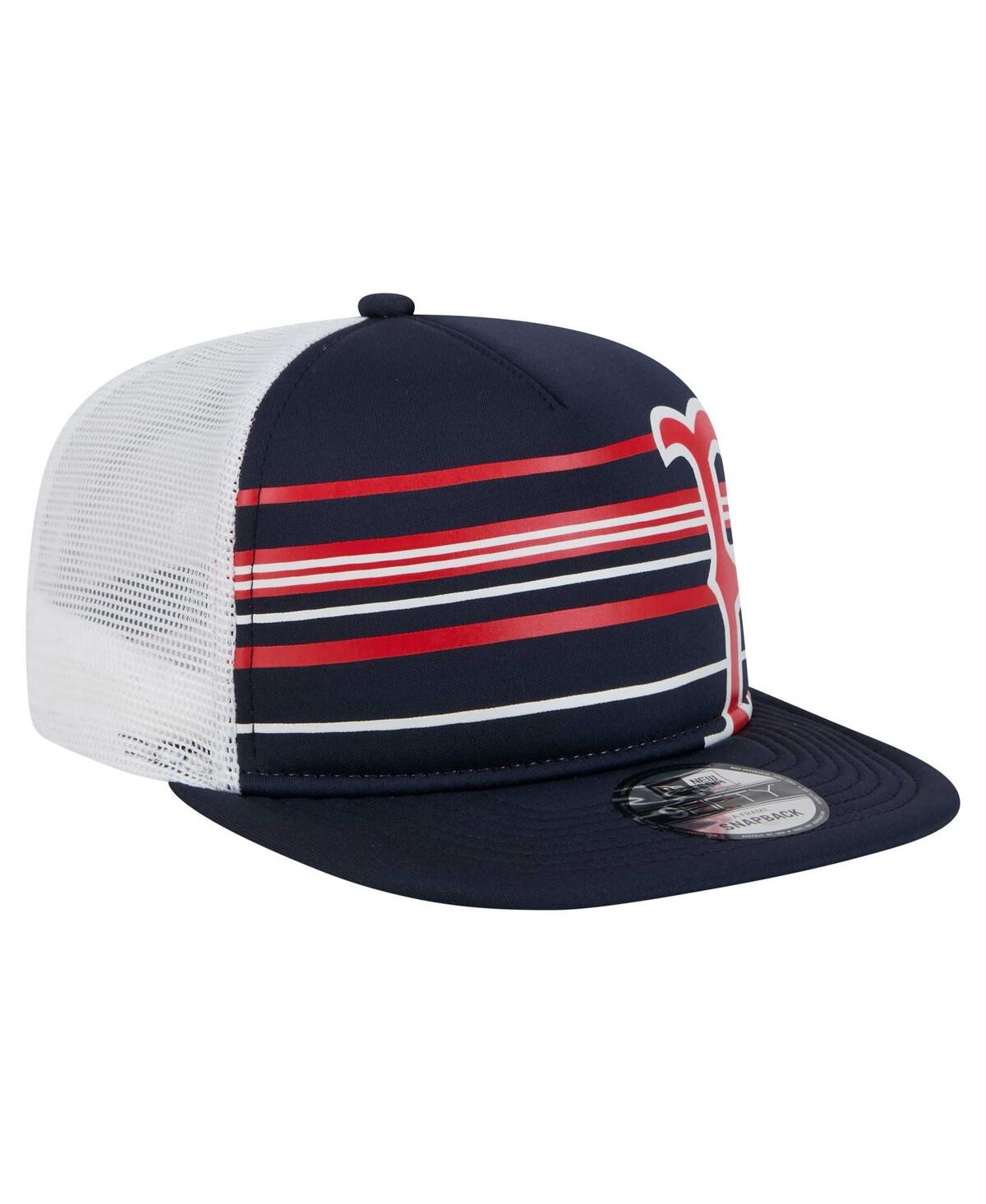 NEW ERA MEN'S NAVY BOSTON RED SOX 9FIFTY A-FRAME TRUCKER SNAPBACK HAT 