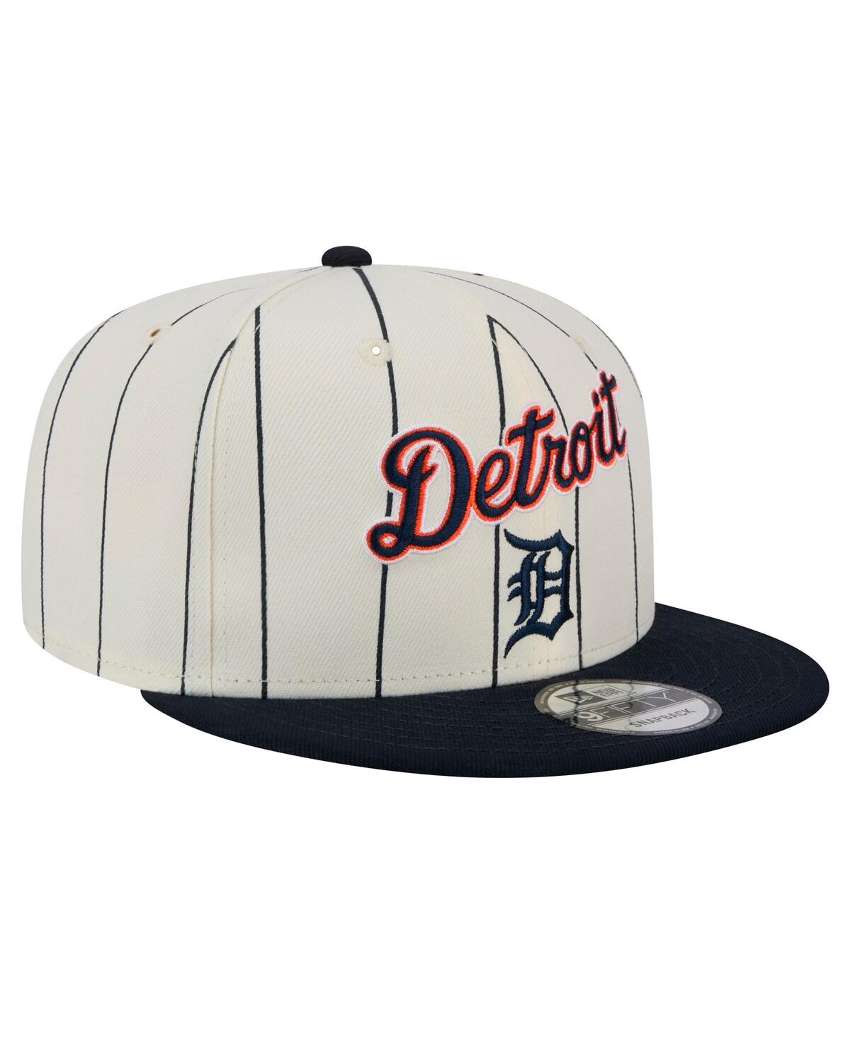 NEW ERA MEN'S WHITE DETROIT TIGERS JERSEY PINSTRIPE 9FIFTY SNAPBACK HAT 