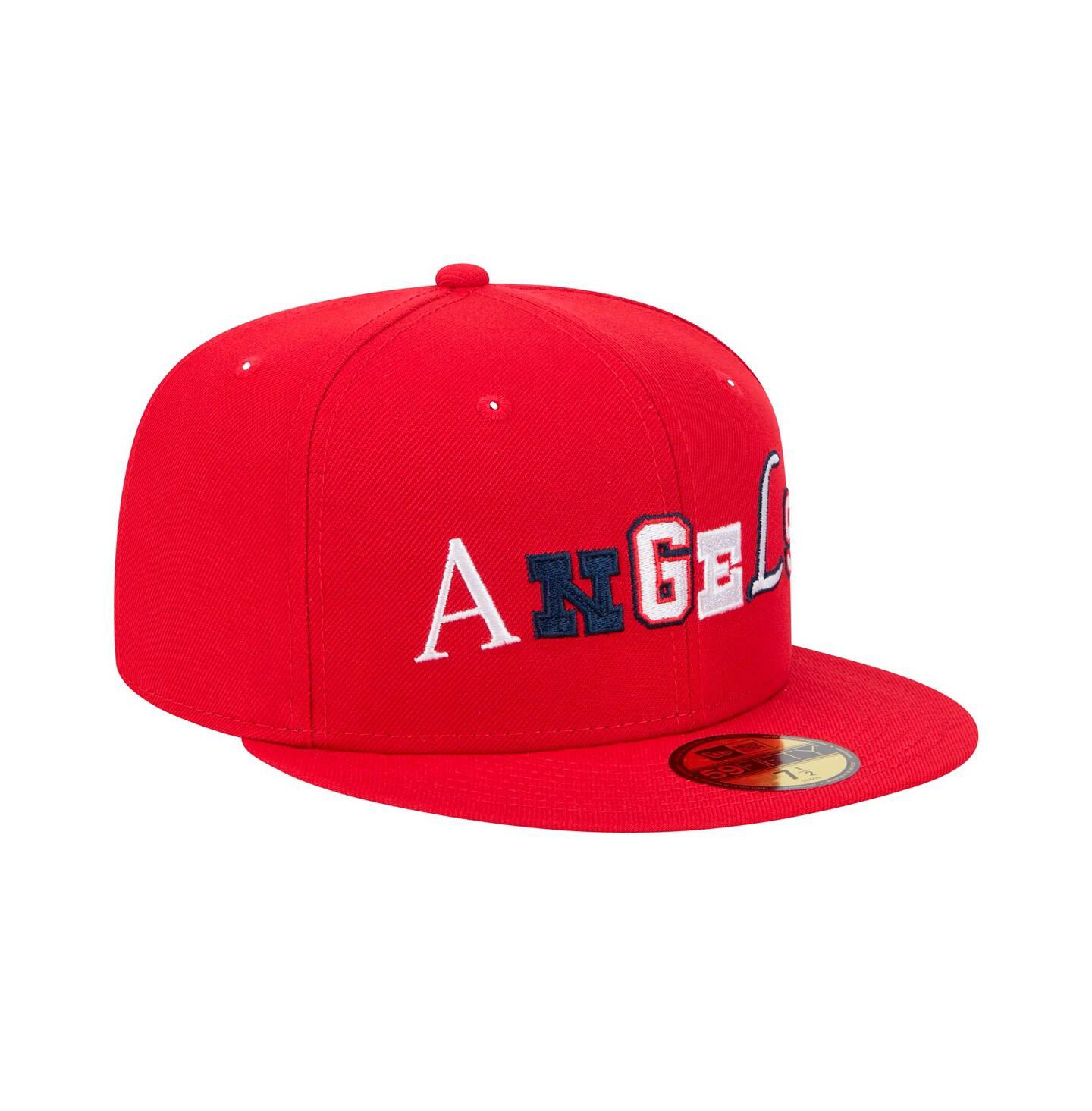 Мужская кепка New Era Red Los Angeles Angels Ransom 59FIFTY Fitted Hat — фото 4