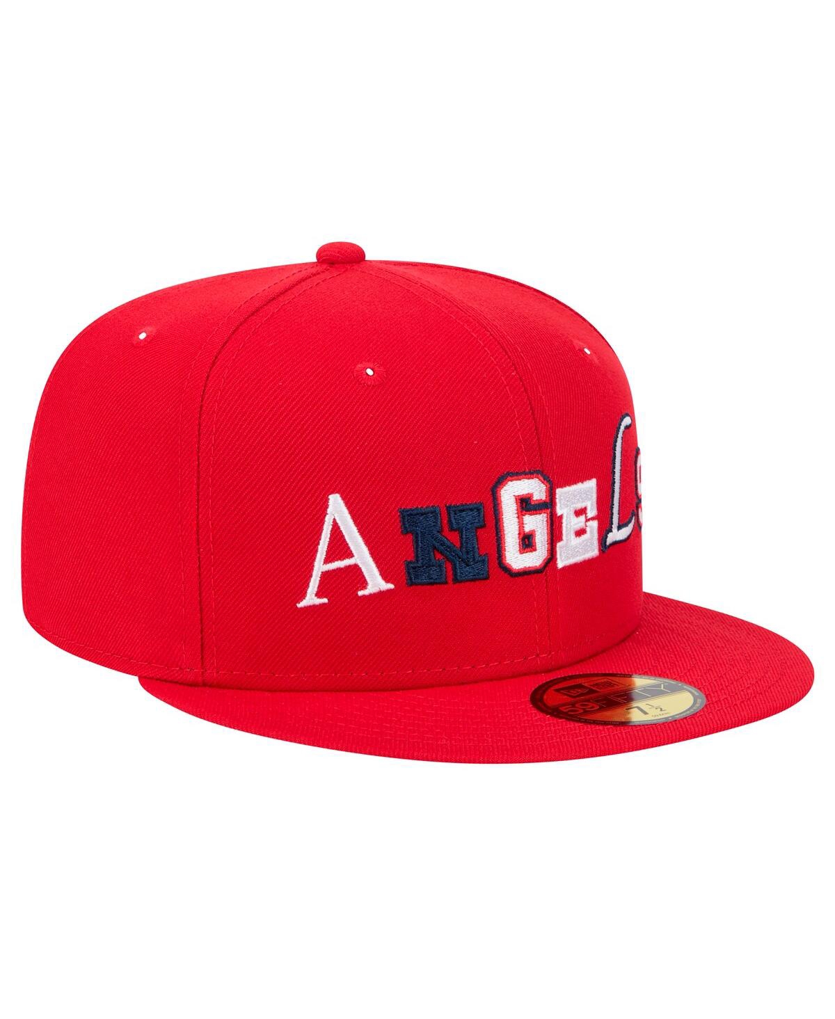 Shop New Era Men's Red Los Angeles Angels Ransom 59fifty Fitted Hat