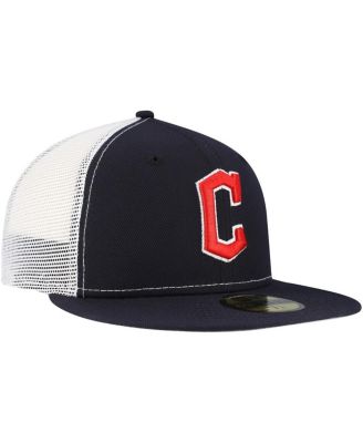 Men's Navy Cleveland Guardians Team Color 59FIFTY Trucker Fitted Hat